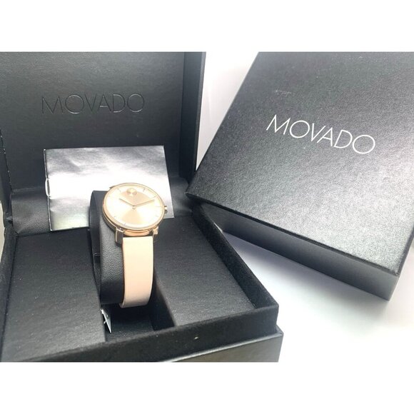 Movado Women\'s Watch 3601078 Bold Swiss Quartz Rose Gold Pink Leather 34mm main image 13
